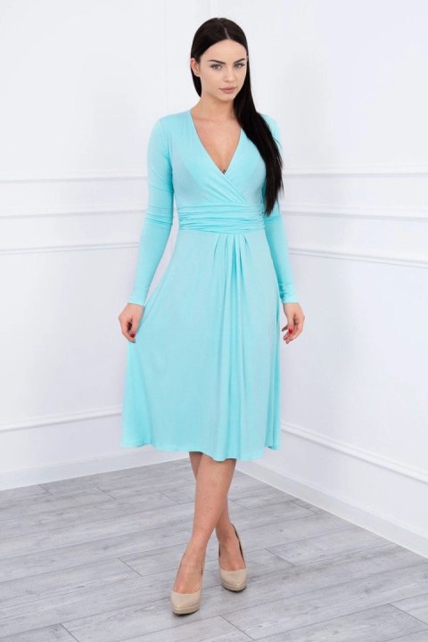 Miętowa sukienka z odcięciem pod biustem