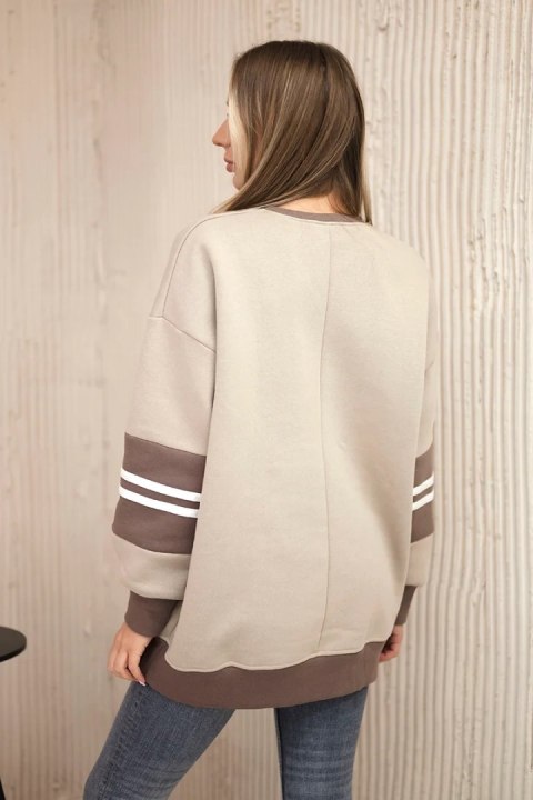 Ocieplana bluza damska Malibu w odcieniu ciemnego beżu mocca