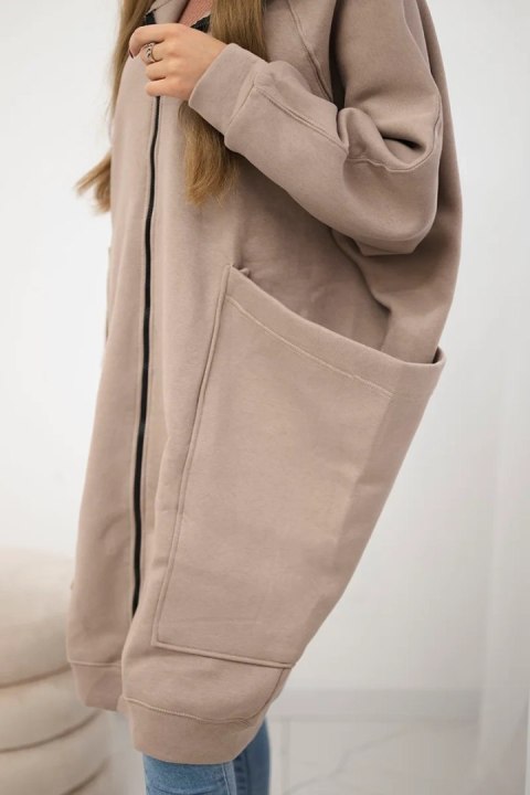 Bluza ocieplana oversize ciemno beżowa