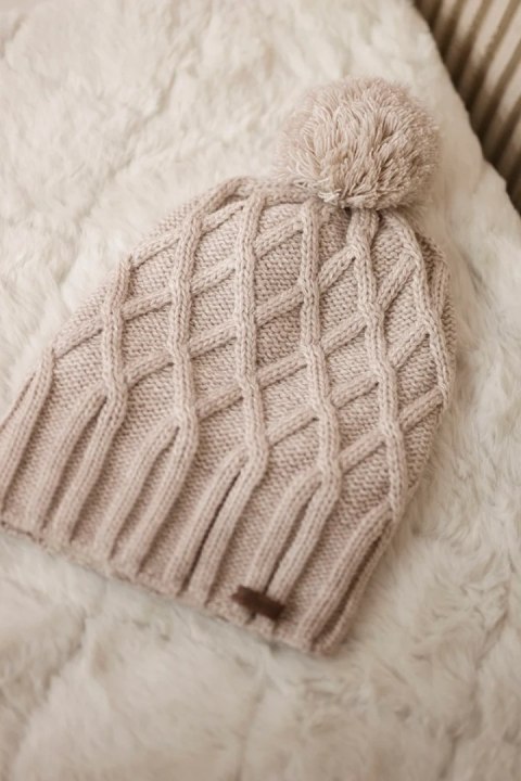 Czapka z polarem Milano K203 jasno beżowa