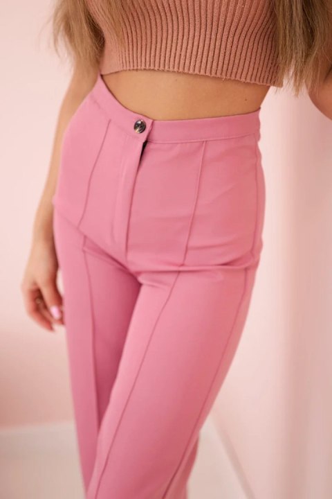 Spodnie z szeroką nogawką ciemno różowe