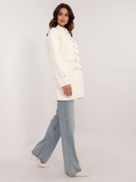 Dwurzędowy Płaszcz Alpaka Ecru