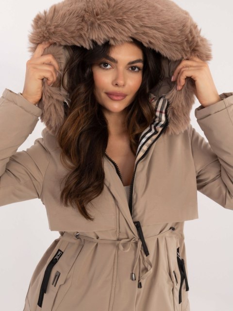 Zimowa Kurtka Damska z Kapturem Beżowa SK-KR-HH-2409.93