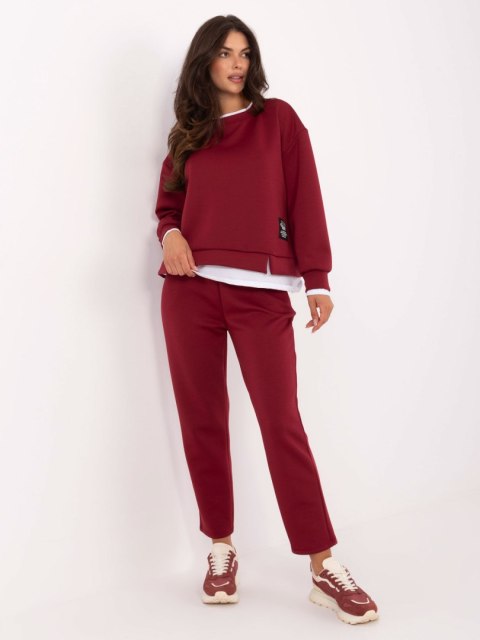 Bordowy komplet damski masełko