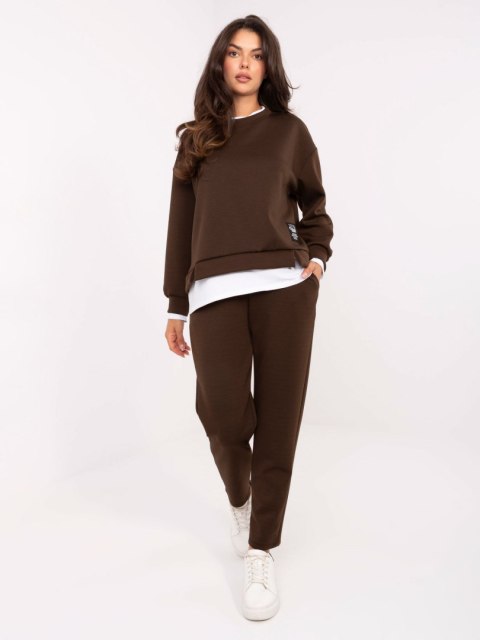 Ciemnobrązowy komplet damski masełko