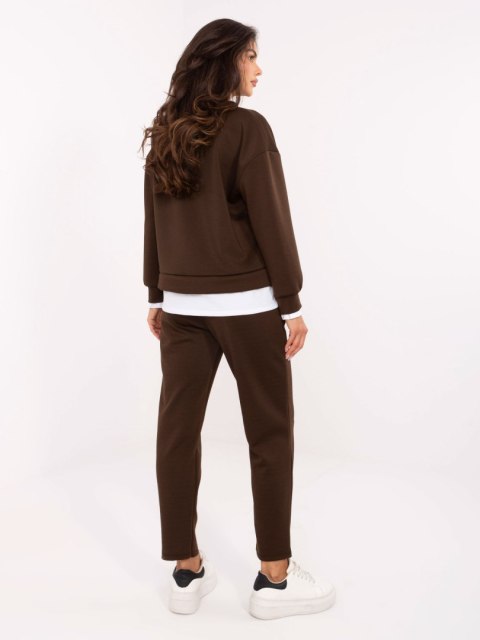 Ciemnobrązowy komplet damski masełko