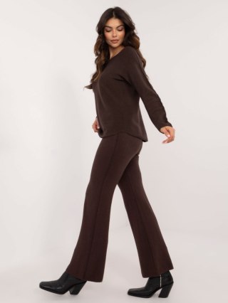 Ciemnobrazowy dwuczęściowy komplet z dzianiny IT-KMPL-2219.51