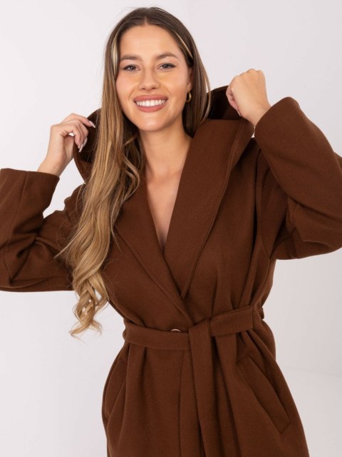 Brązowy Płaszcz w Jednolitym Kolorze