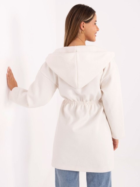 Biały Płaszcz w Jednolitym Kolorze