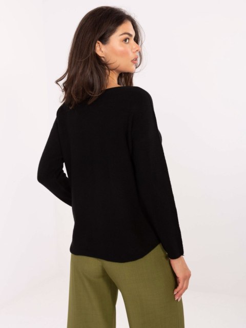 Czarny Sweter z Długim Rękawem