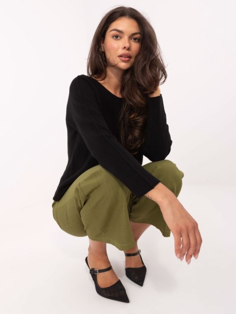 Czarny Sweter z Długim Rękawem