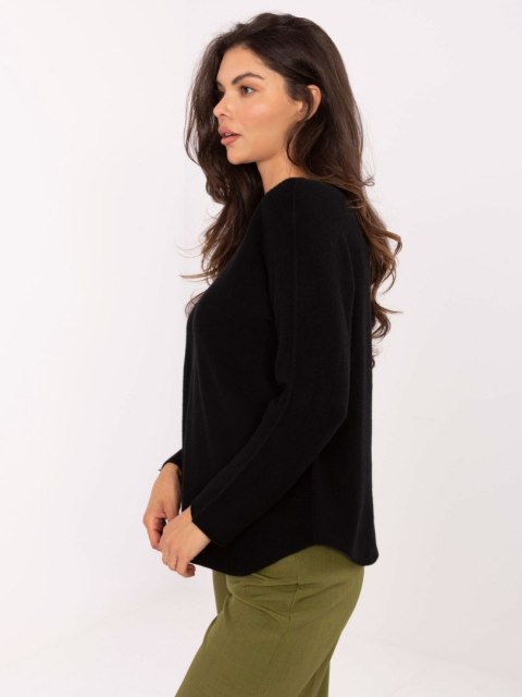 Czarny Sweter z Długim Rękawem