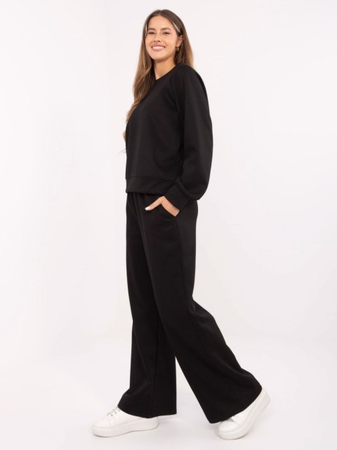 Czarny komplet dresowy damski masełko