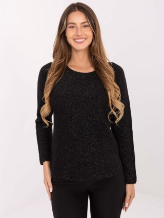 Czarny Elegancki Sweter z Wiskozą RUE PARIS IT-SW-0110.84