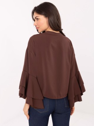 Brązowa koszula z rękawem typu dzwon MI-KS-3173.49