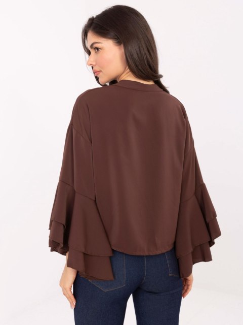 Brązowa koszula z rękawem typu dzwon