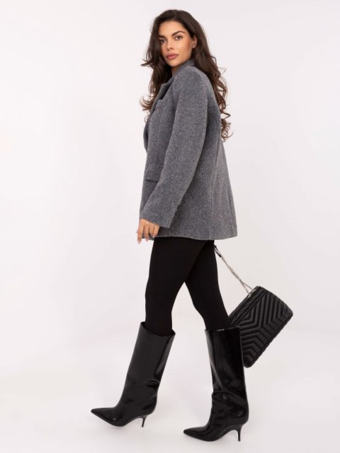 Szary Damski Płaszcz Oversize