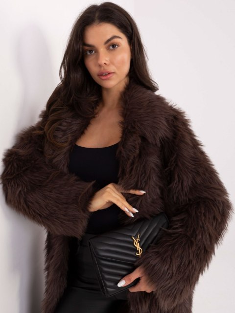 Beżowy Zimowy Płaszcz ze Sztucznego Futerka IF-PL-G230132.98P