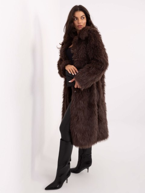 Beżowy Zimowy Płaszcz ze Sztucznego Futerka IF-PL-G230132.98P