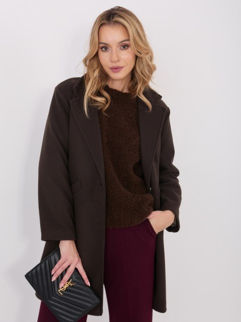 Camelowy Elegancki Płaszcz Przejściowy z Kieszeniami IT-PL-20238.23