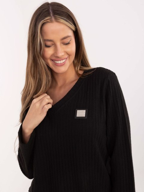 Czarny Damski Sweter z Miękkiej Bawełny