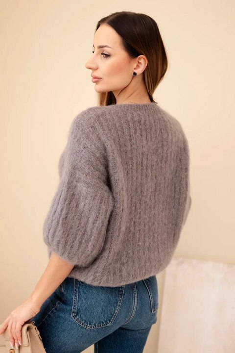 Sweter damski z moheru z krótkim rękawem fango