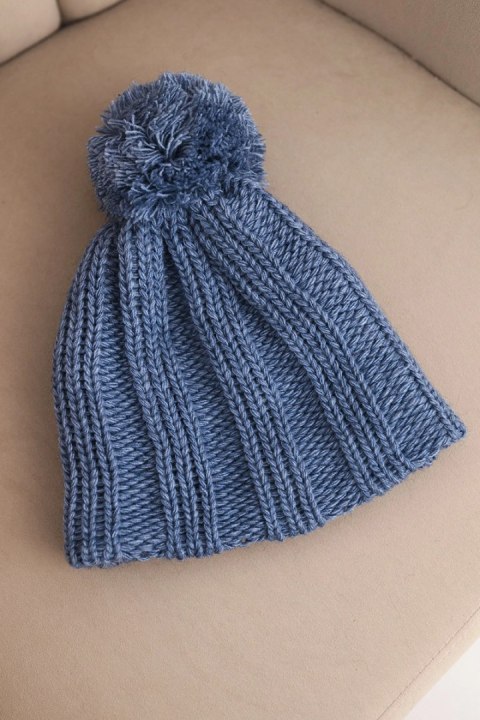 Czapka z polarem Idalia K284 jeansowa