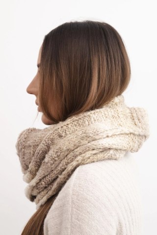 Komin damski wełniany melanżowy miękki otulacz na zimę KN20 beżowy