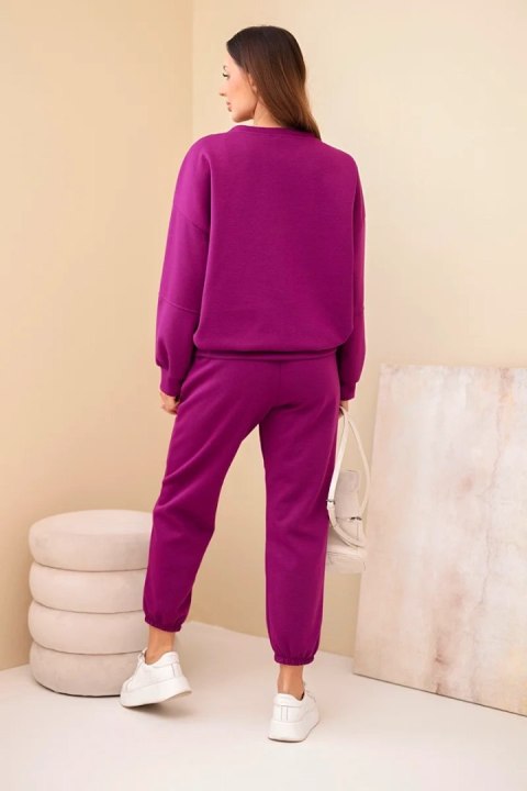 Komplet bluza + spodnie masełko ciemno fioletowy