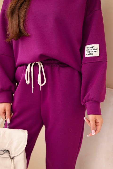 Komplet bluza + spodnie masełko ciemno fioletowy