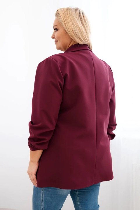 Marynarka damska Plus Size elegancka śliwkowa