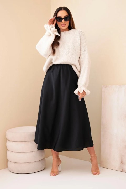 Czarna spódnica damska wiskozowa rozkloszowana