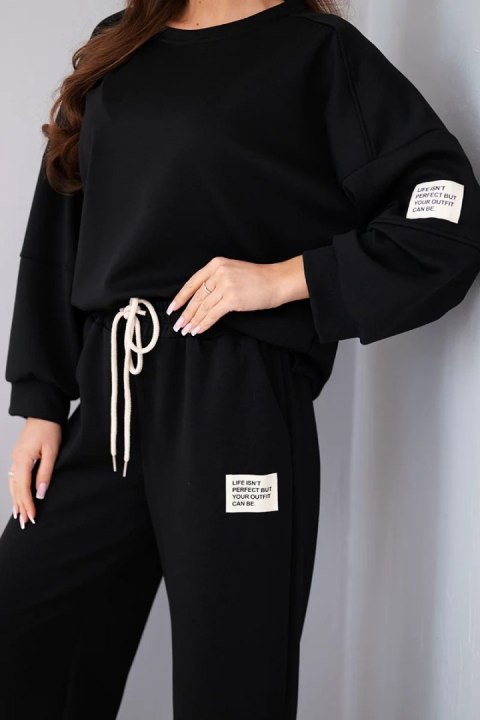 Czarny komplet damski masełko