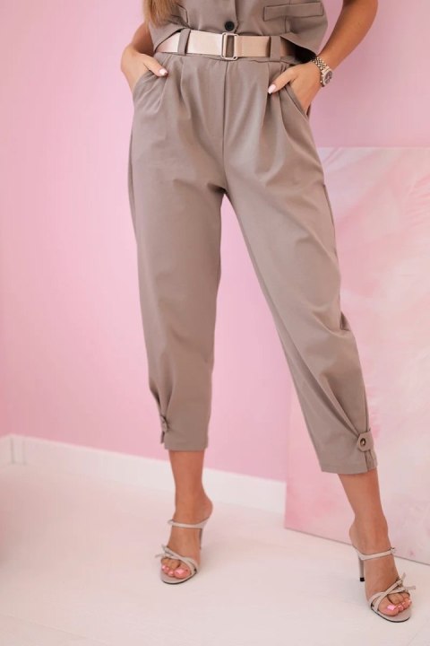 Komplet damski elegancki z kamizelką na guziki i spodniami fango