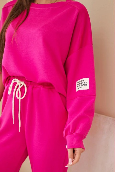Komplet bluza + spodnie masełko fuksja