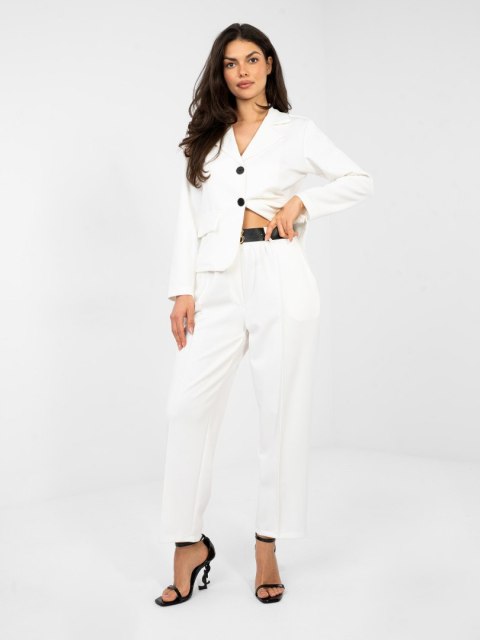 Spodnie joggersy masełko z ozdobnymi guzikami  ecru