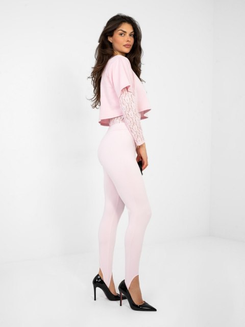 Jasno różowe legginsy masełko