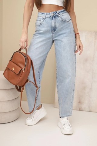 Spodnie damskie skater z wysokim stanem jeansowe