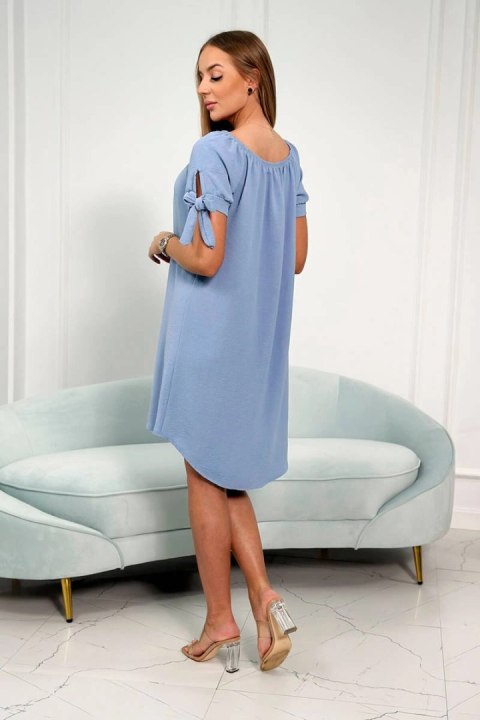 Sukienka wiązana na rękawach jasno jeansowa