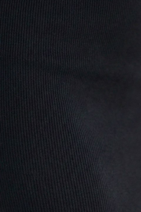 667-1 Dopasowana spódnica midi w prążki z wysokim stanem - czarna