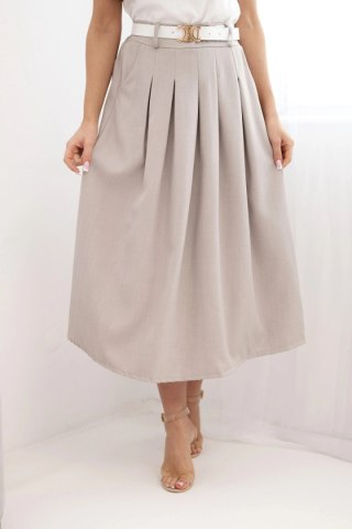 Spódnica damska wiskozowa z paskiem i zakładkami fango