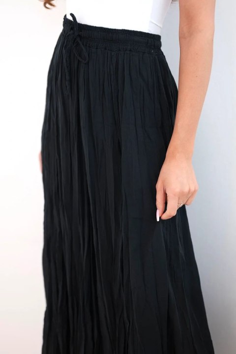 Spódnica damska maxi bawełniana z gumką w pasie czarna