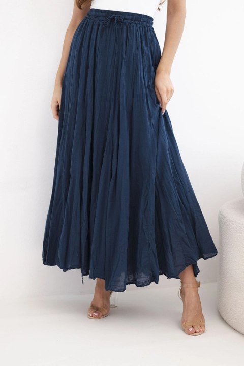 Spódnica damska maxi bawełniana z gumką w pasie jeansowa