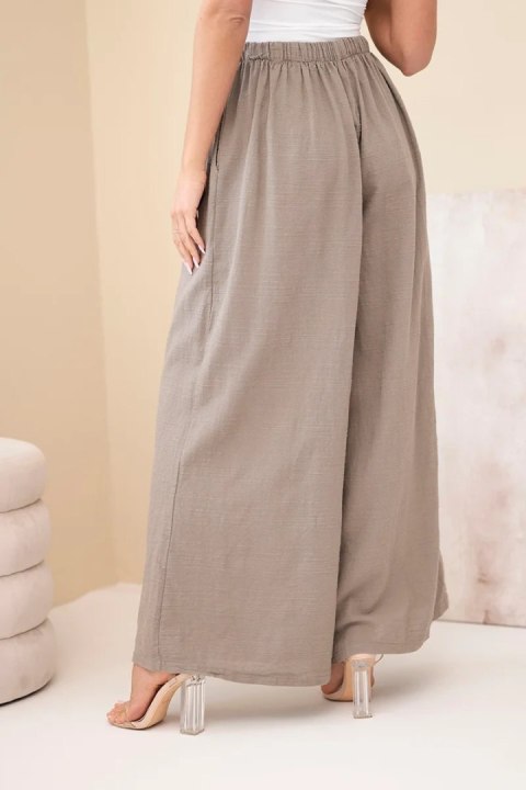 Spodnie damskie szerokie bawełniane z gumką w pasie fango