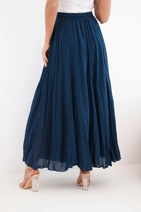 Spódnica damska maxi bawełniana z gumką w pasie granatowa