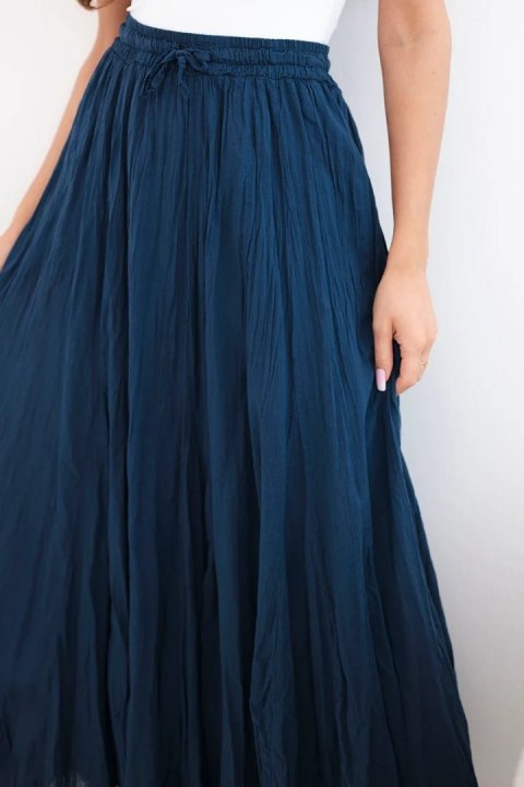 Spódnica damska maxi bawełniana z gumką w pasie granatowa