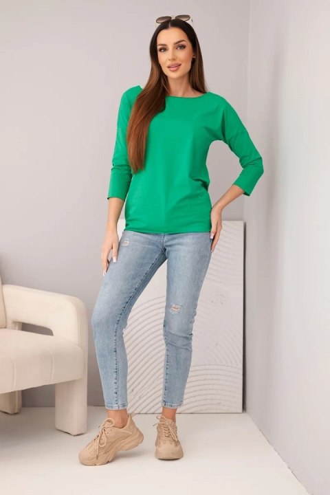 Bluzka damska z dekoltem w łódkę zielona