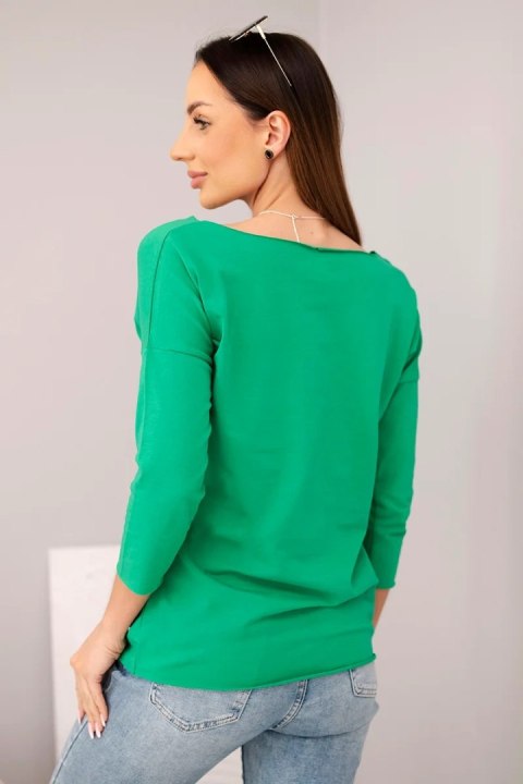 Bluzka damska z dekoltem w łódkę zielona