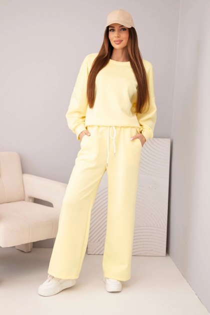 Komplet damski masełko bluza + spodnie ciemny żółty