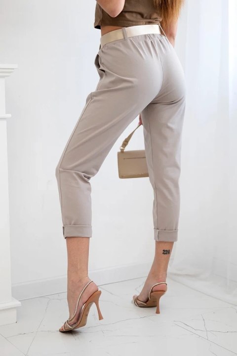 Spodnie Punto z paskiem fango